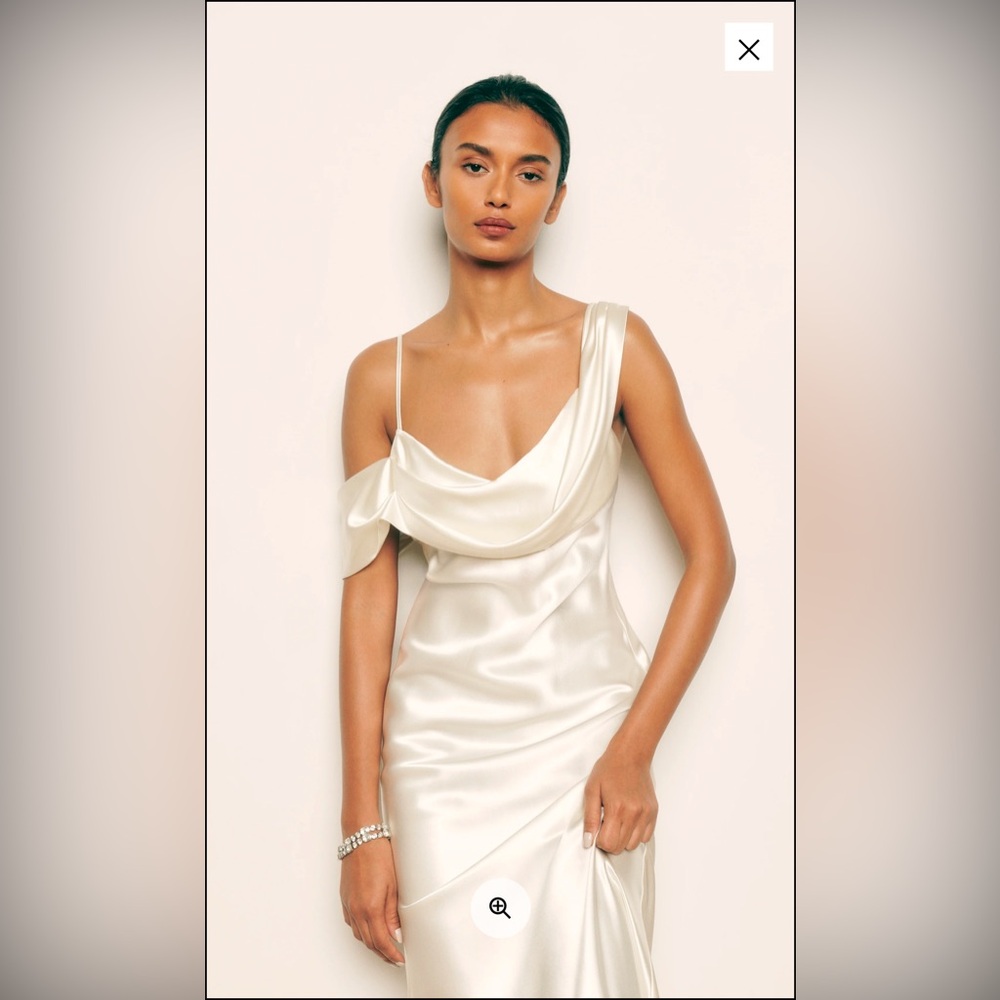 Reformation Ronda Silk Dress (Ivory) (Bridal Gown)